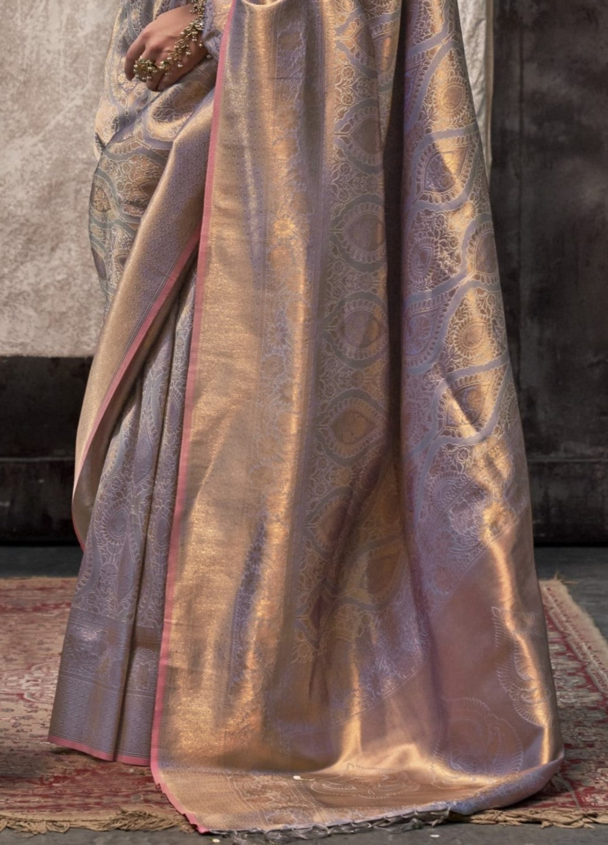 Grey Handloom Woven Silk Saree Online in India