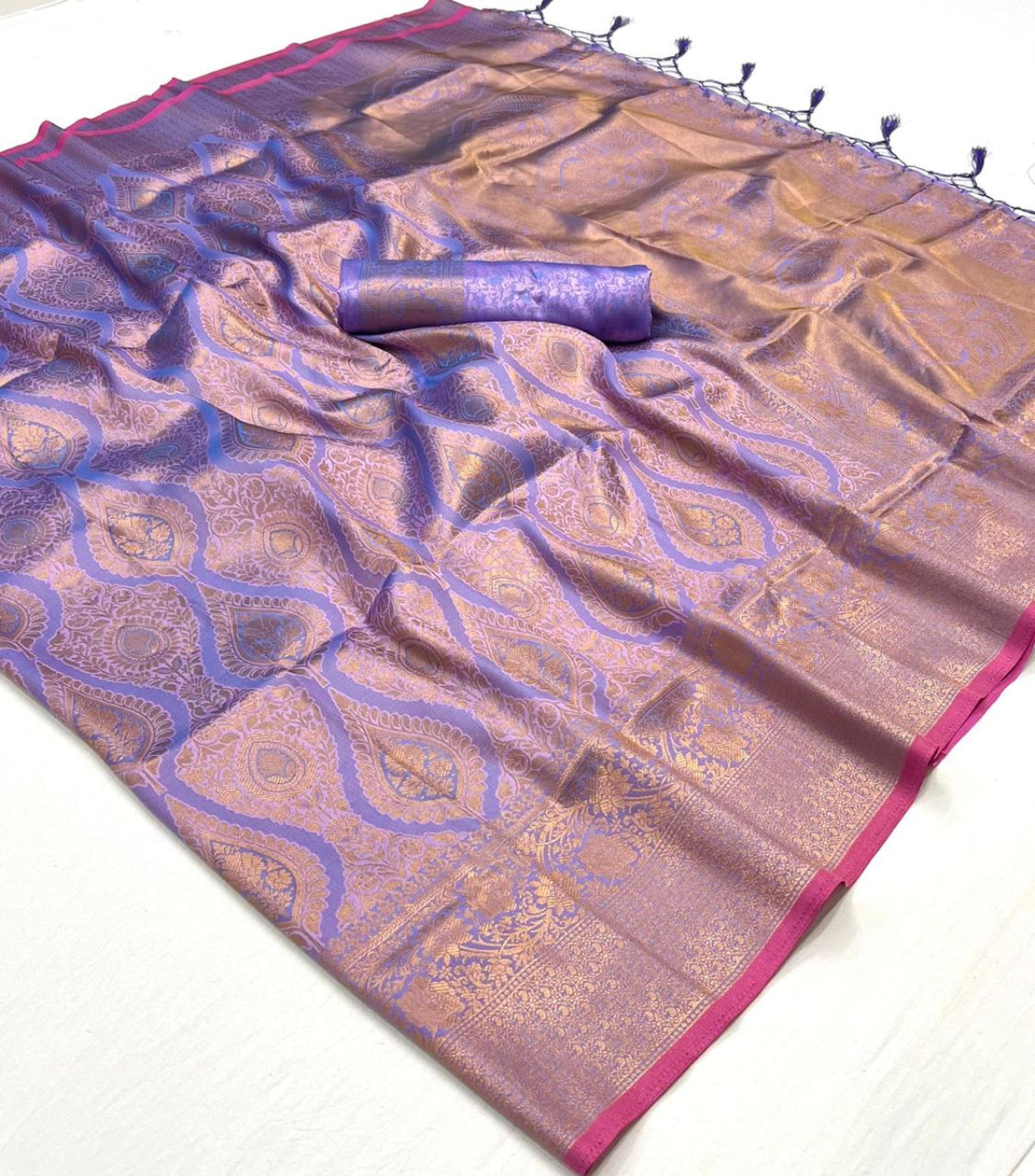 Purple Handloom Woven Silk Saree Online in India