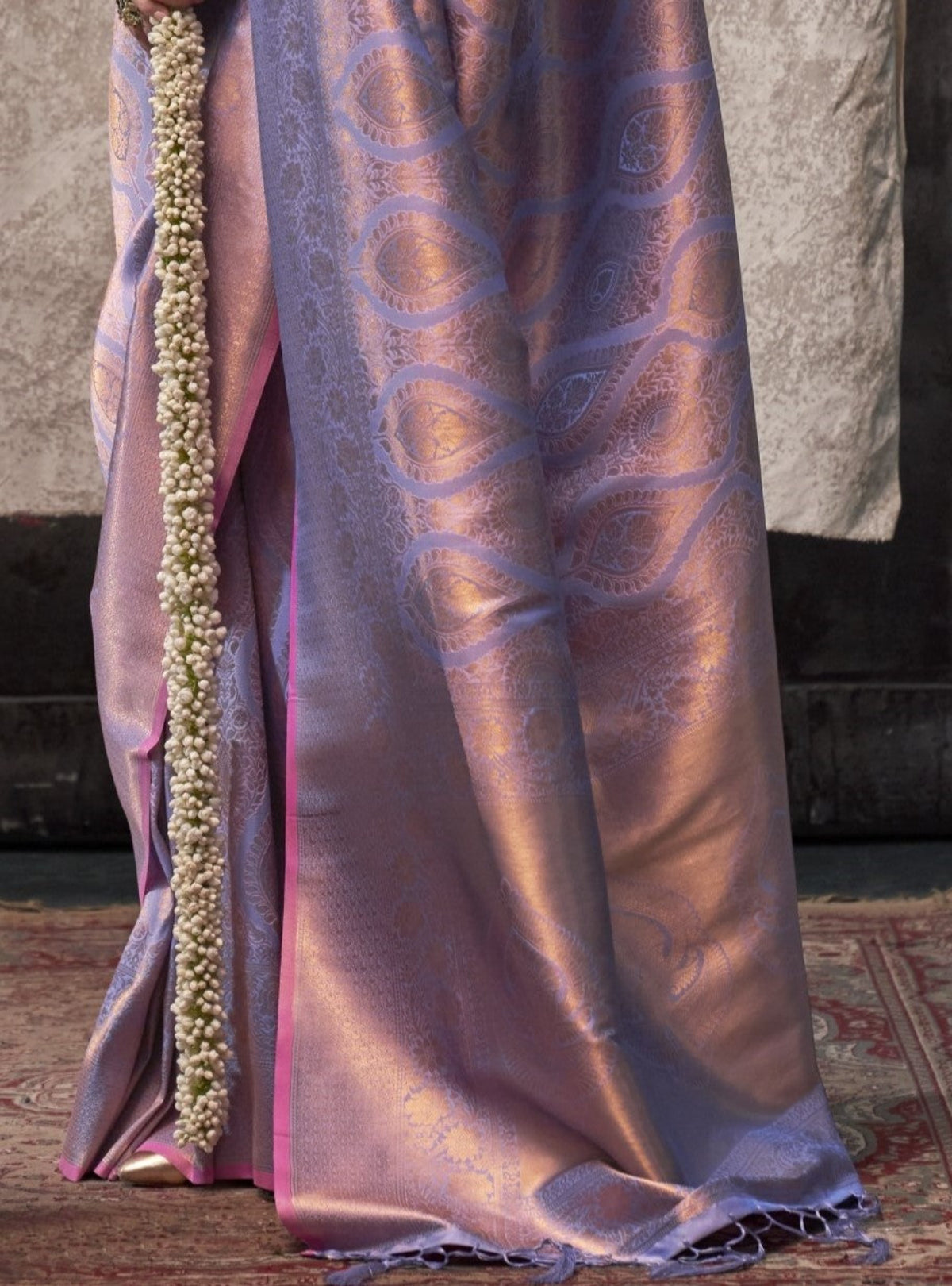Purple Handloom Woven Silk Saree Online in India