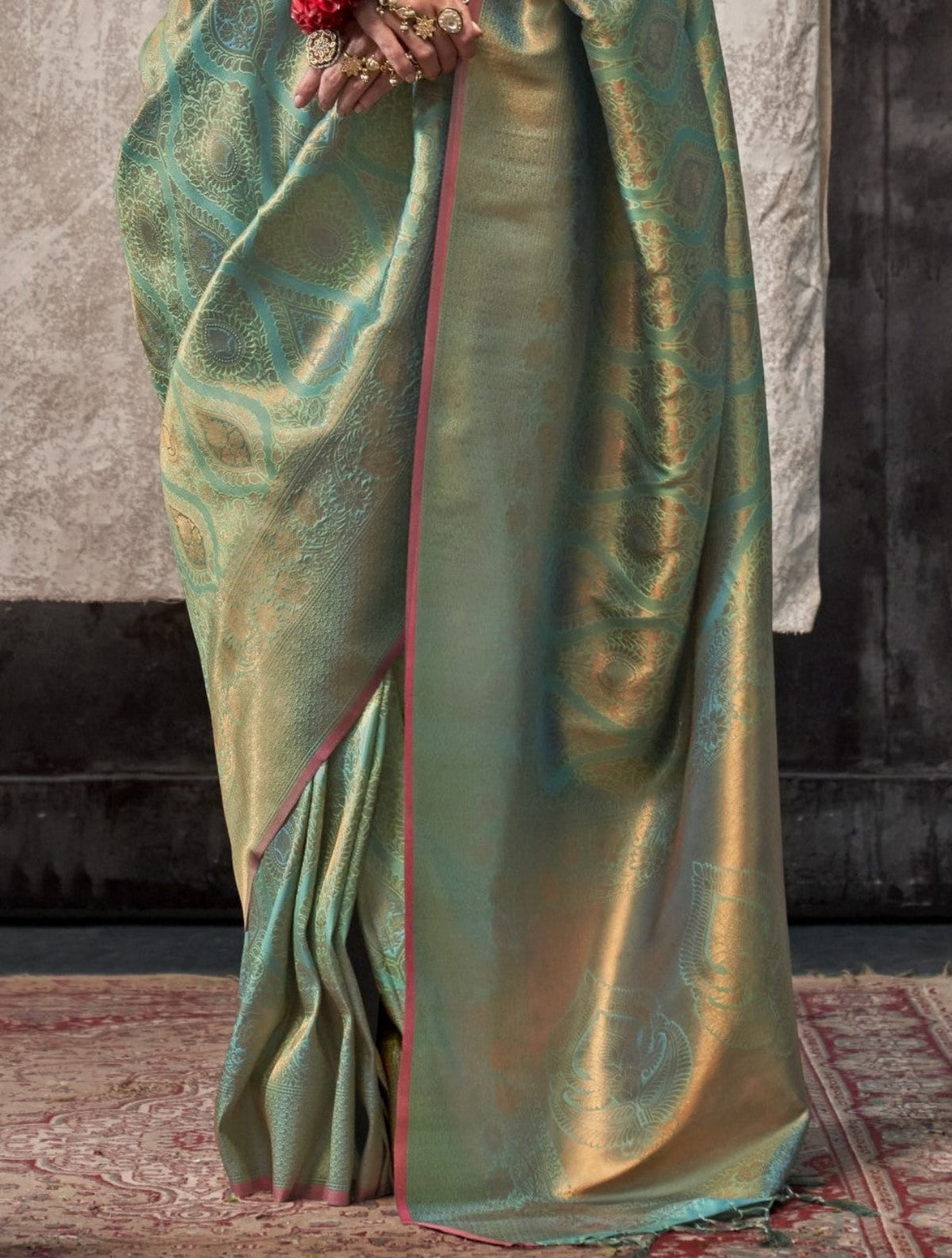 Green Handloom Woven Silk Saree Online in India