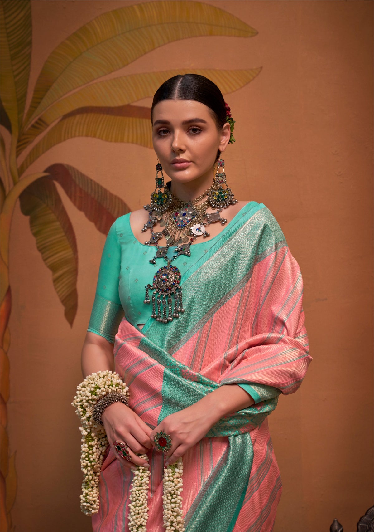 Pastel Pink Handloom Woven Silk Saree Online in India