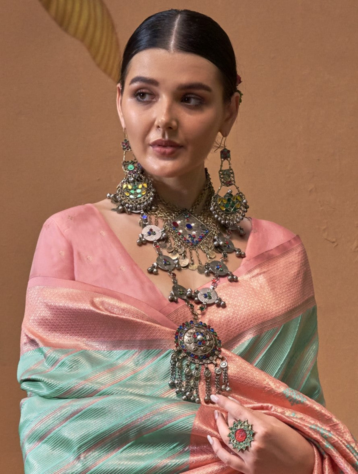 Sea green Handloom Woven Silk Saree Online in India