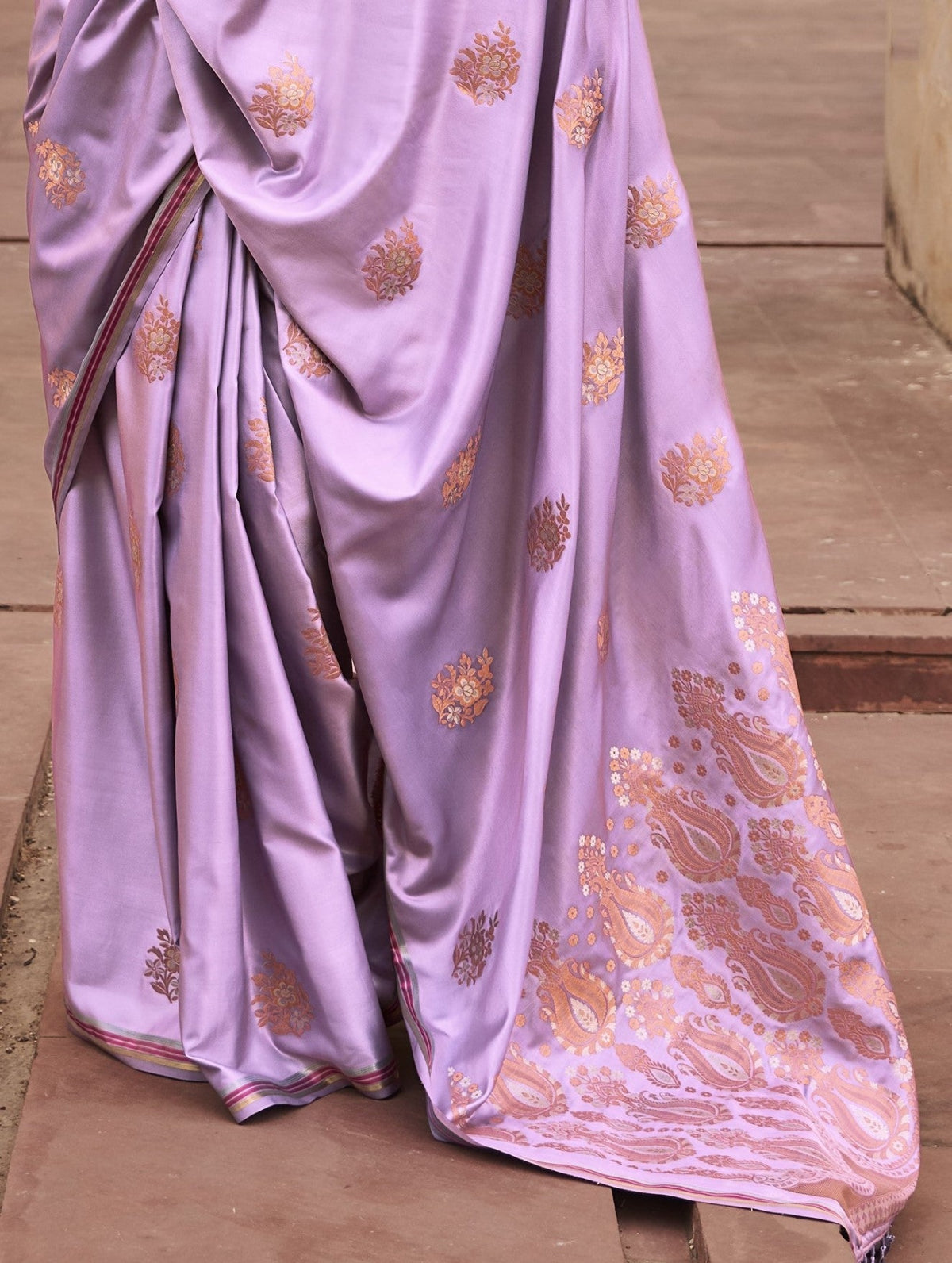 Purple Satin Silk Saree Online in India