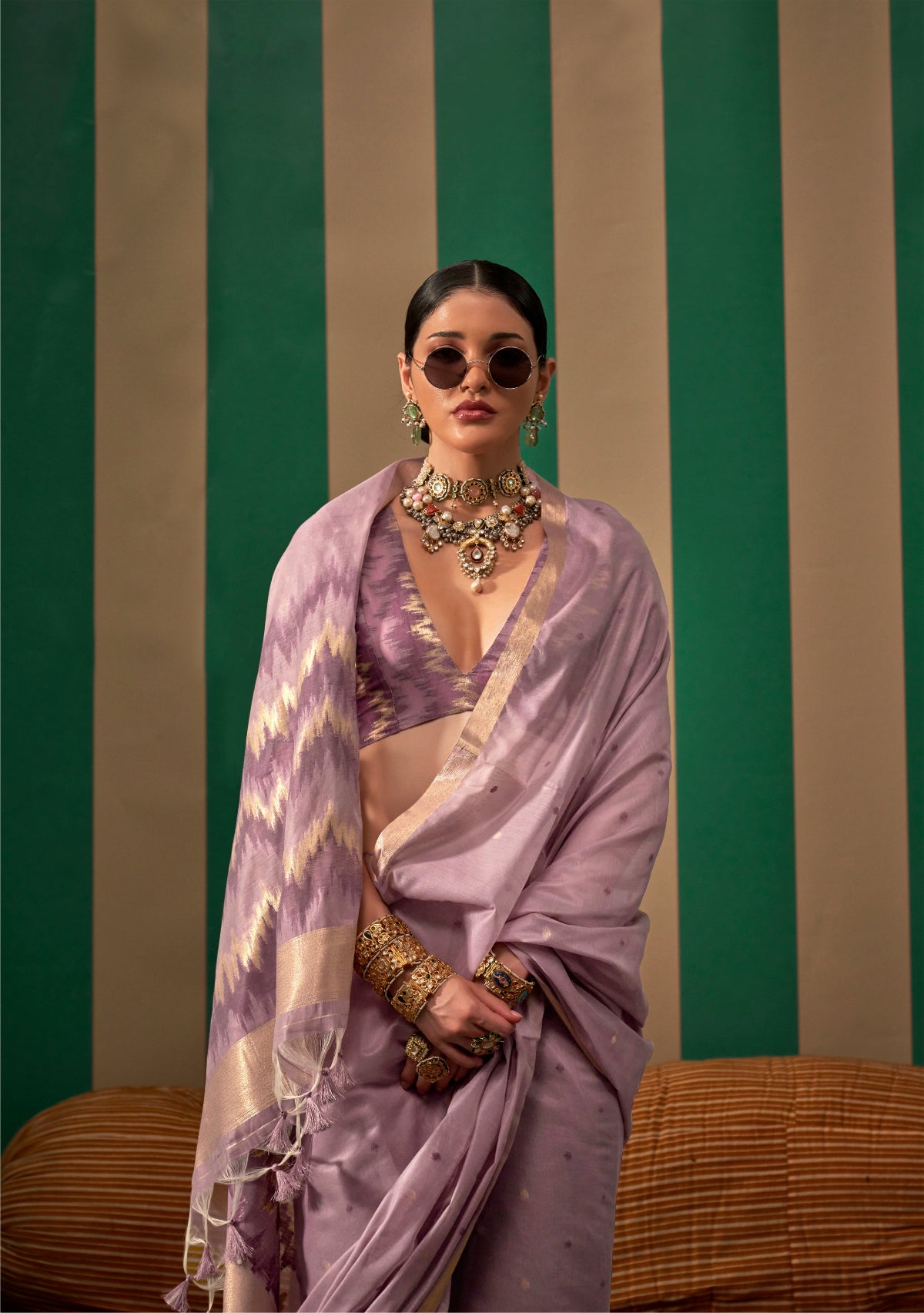 Purple Spun Handloom Woven Silk Saree Online in India