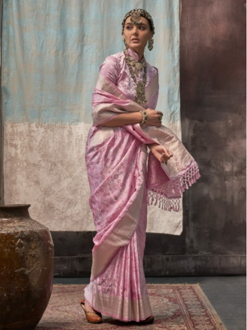 Pink Banarasi Saree Shop Online-STORI