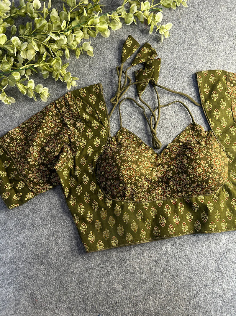 Halter Dori Ajrakh Cotton Blouse