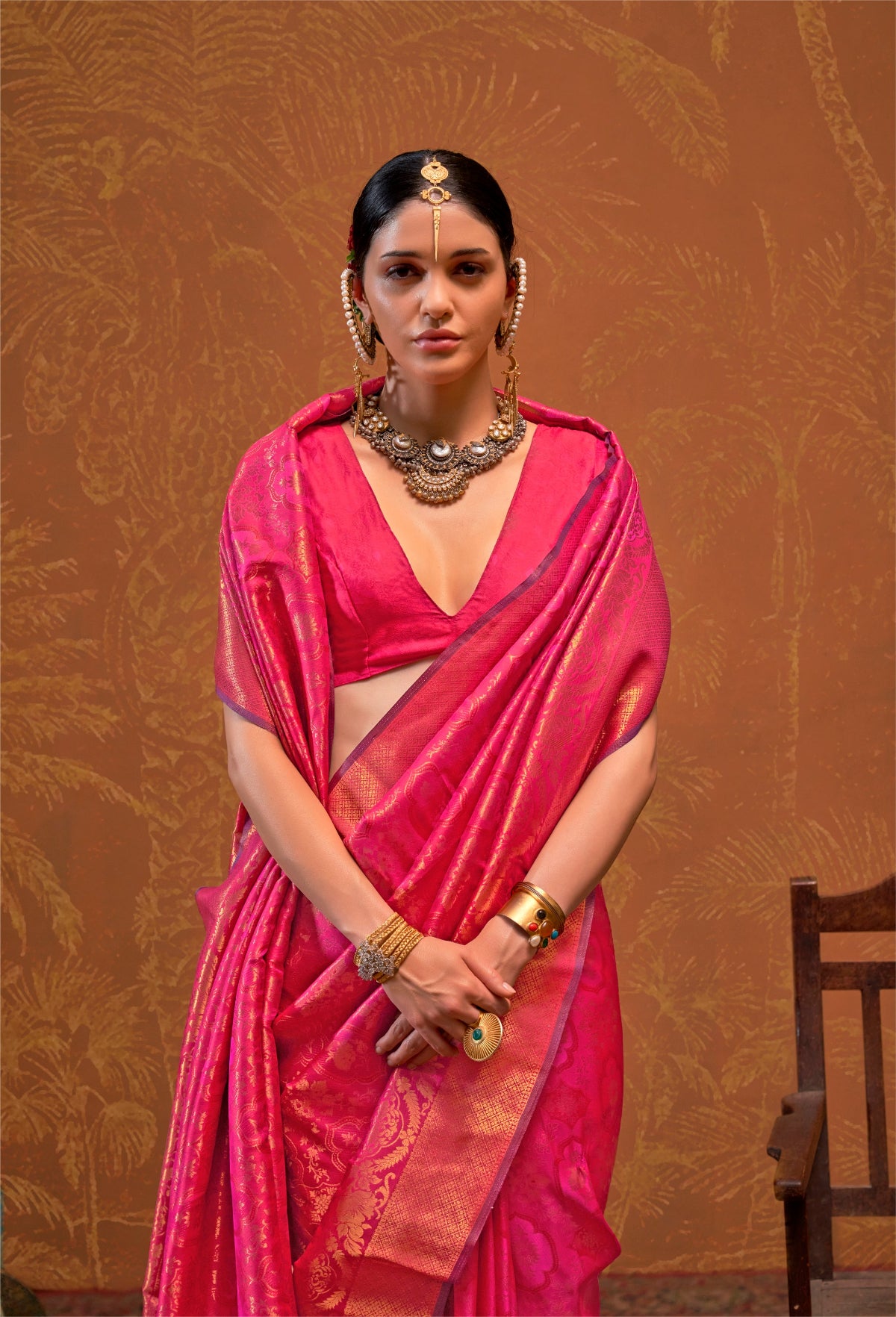 Pristine Pink Dual Shade Handloom Woven Silk Saree Shop KanjiVaram Sarees Online in India & USA