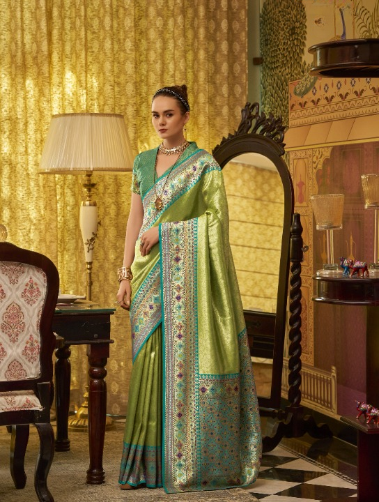 Buy Green Silk Saree Online-STORI