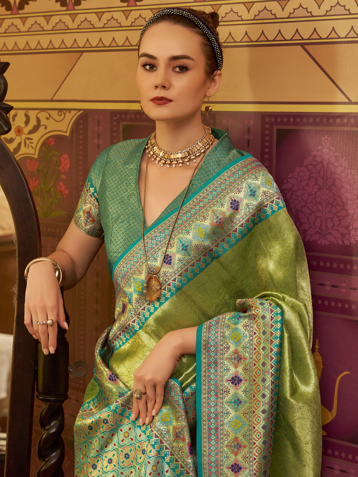 Buy Green Silk Saree Online-STORI