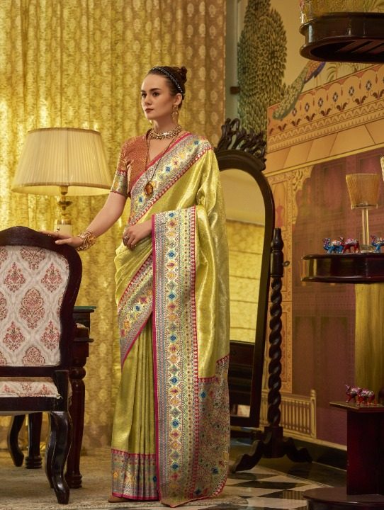 Shop Yellow Silk Saree Online-STORI