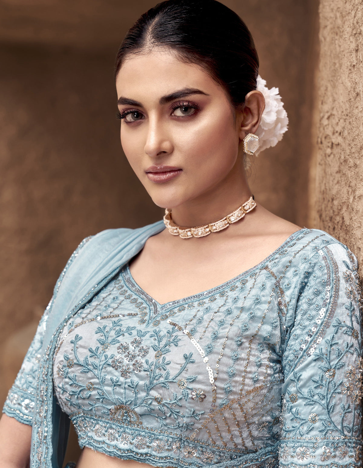 Shop Blue Tissue Silk Saree Online-STORI