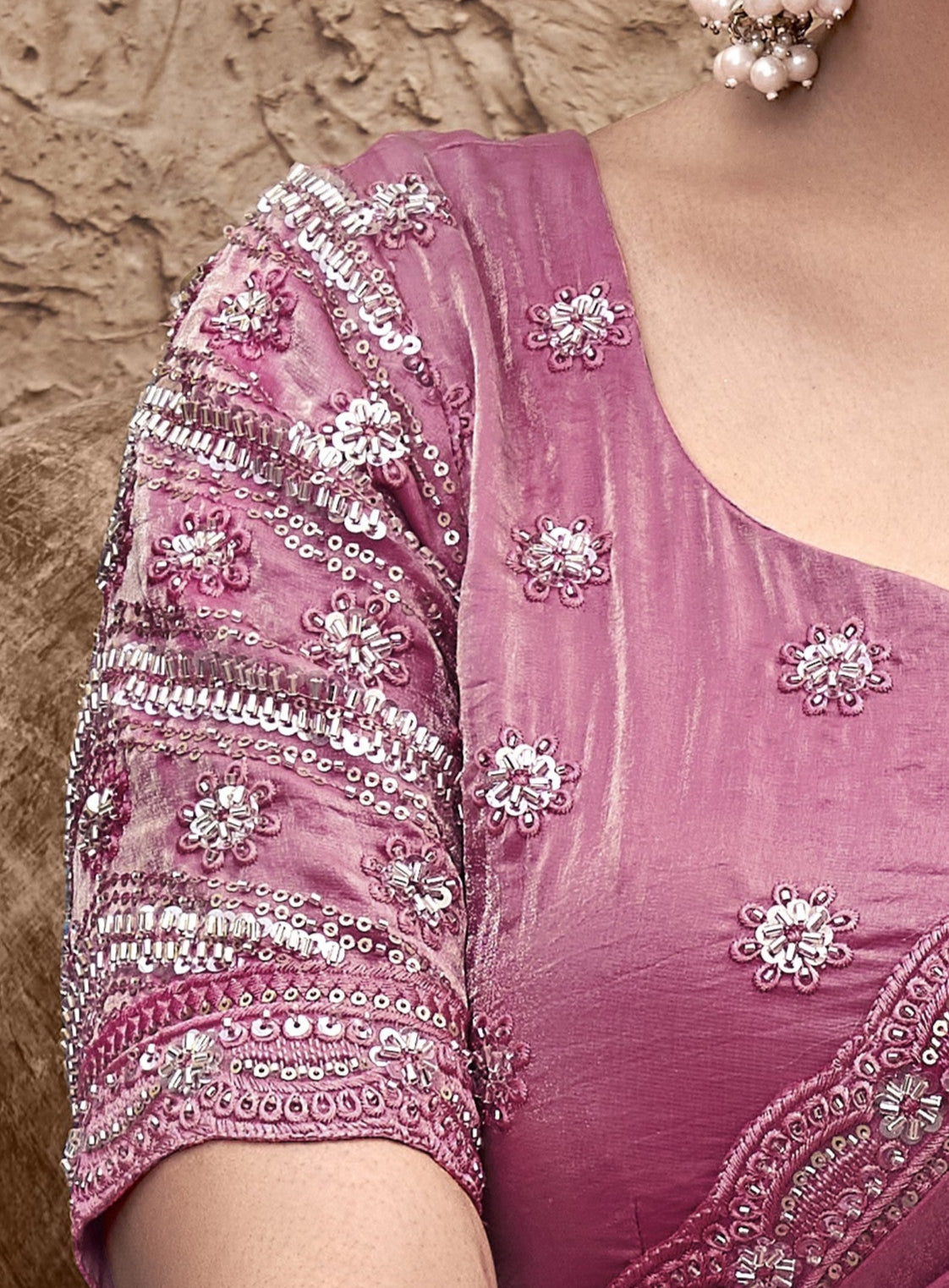 Shop Pink Tissue Silk Saree Online-STORI
