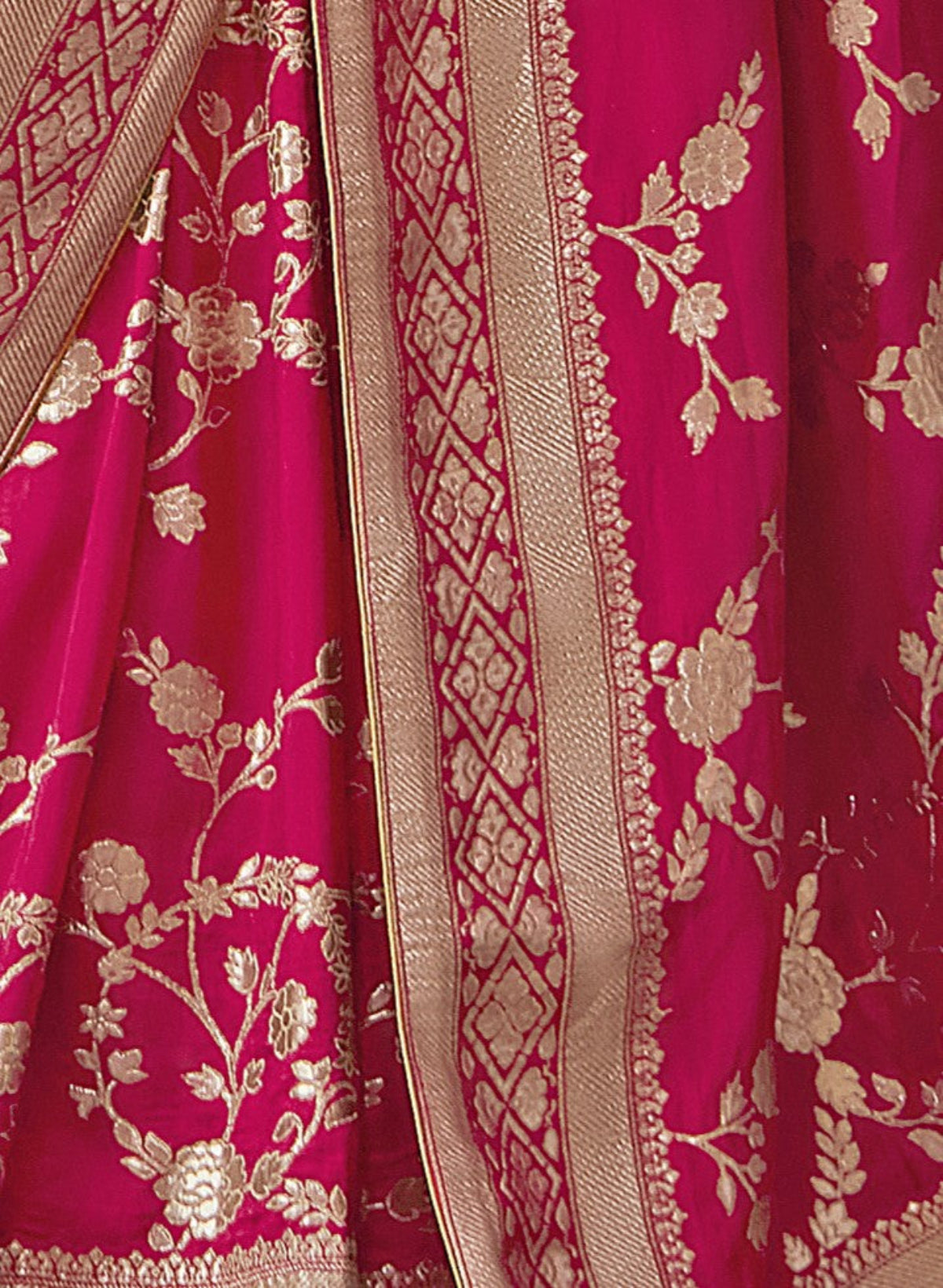 Rani Pink Banarasi Silk Saree Online in India