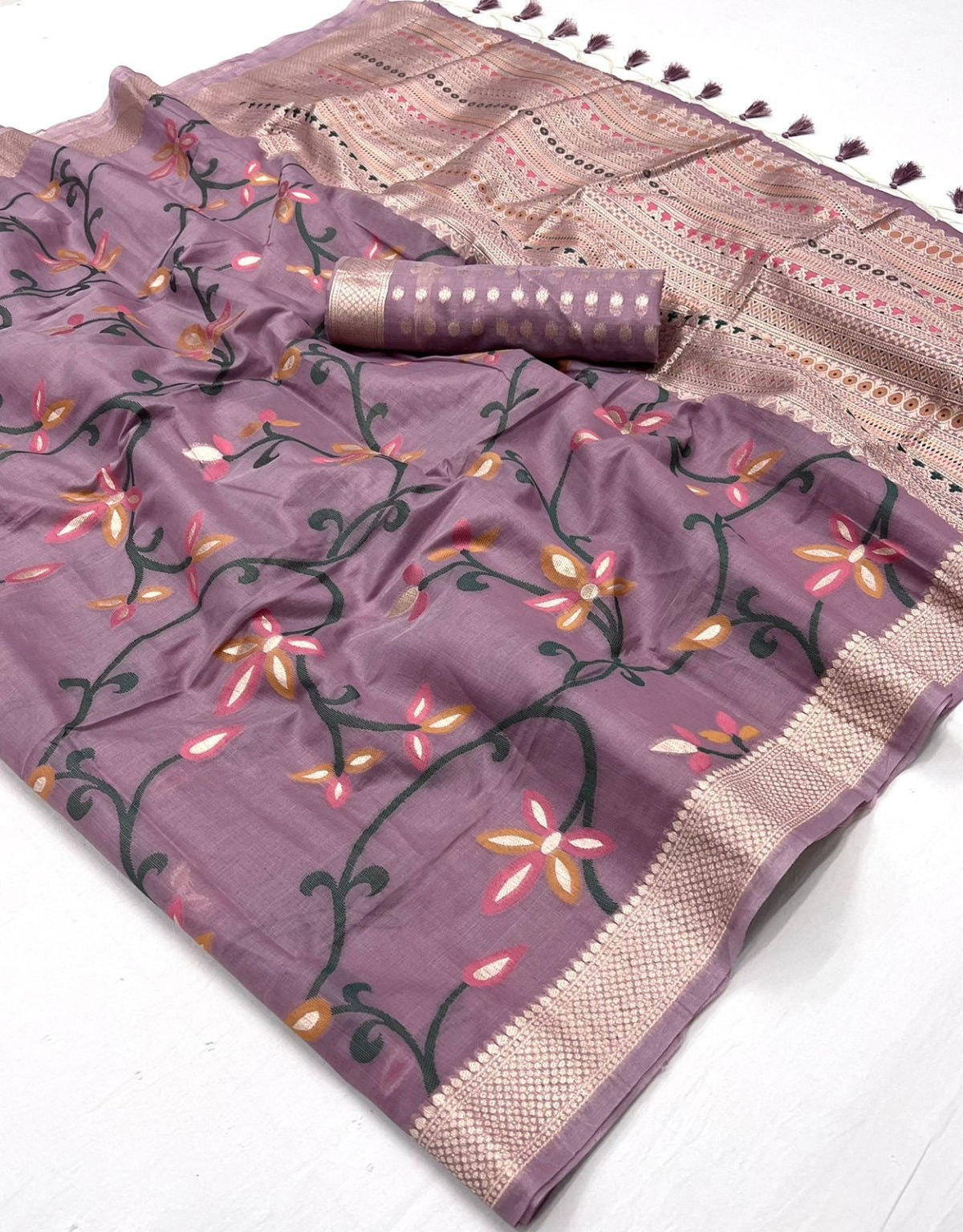 Light Purple Jamdani Saree Online in India & USA