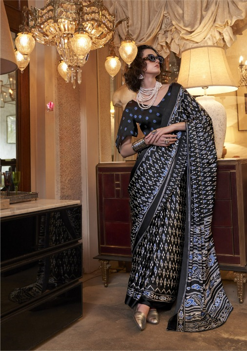 Buy Black Soft Silk Sarees Online-Story