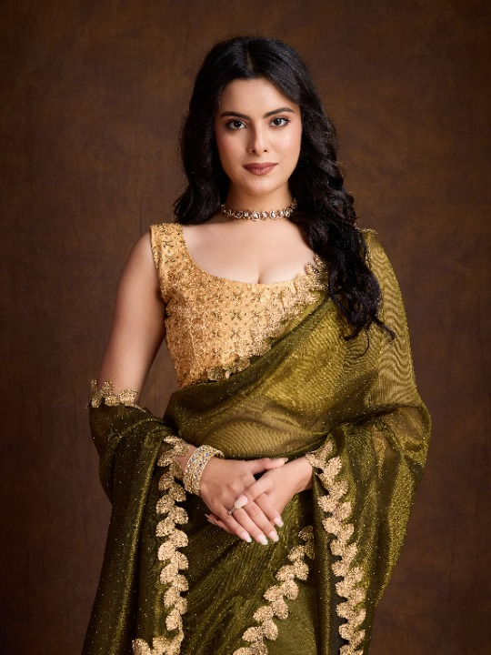 Buy Green Partywear Sarees Online at STORI