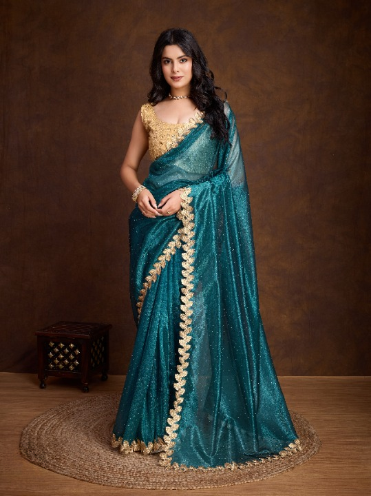 Buy Blue Partywear Sarees Online at STORI