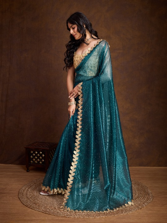 Buy Blue Partywear Sarees Online at STORI