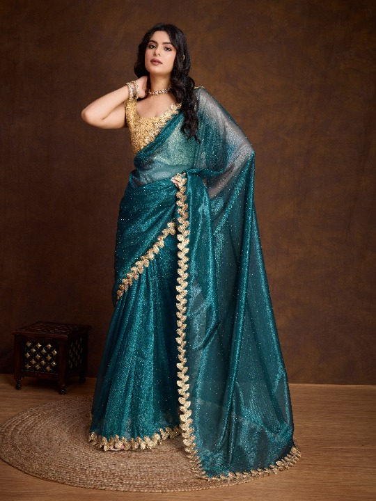 Buy Blue Partywear Sarees Online at STORI
