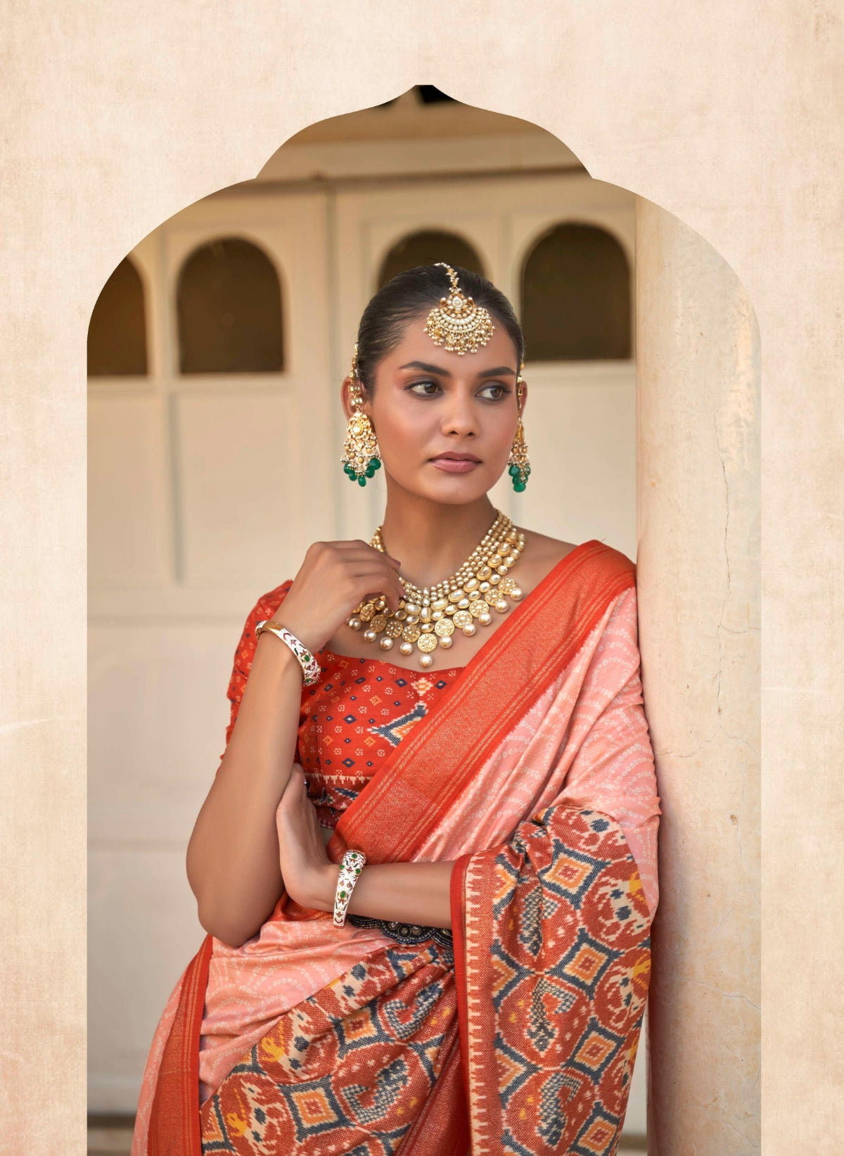 Shop Pink Patola Silk Saree Online-STORI