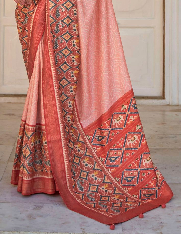 Shop Pink Patola Silk Saree Online-STORI