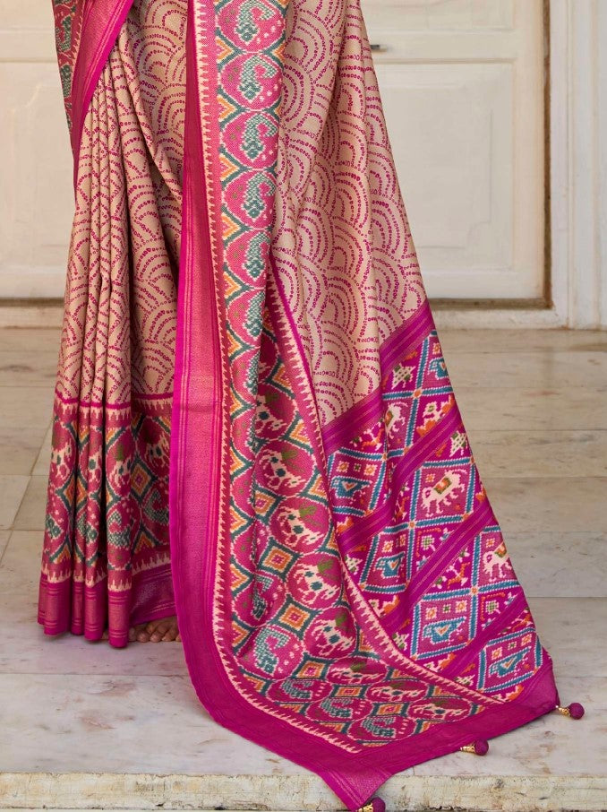 Shop Puple Patola Silk Saree Online-STORI