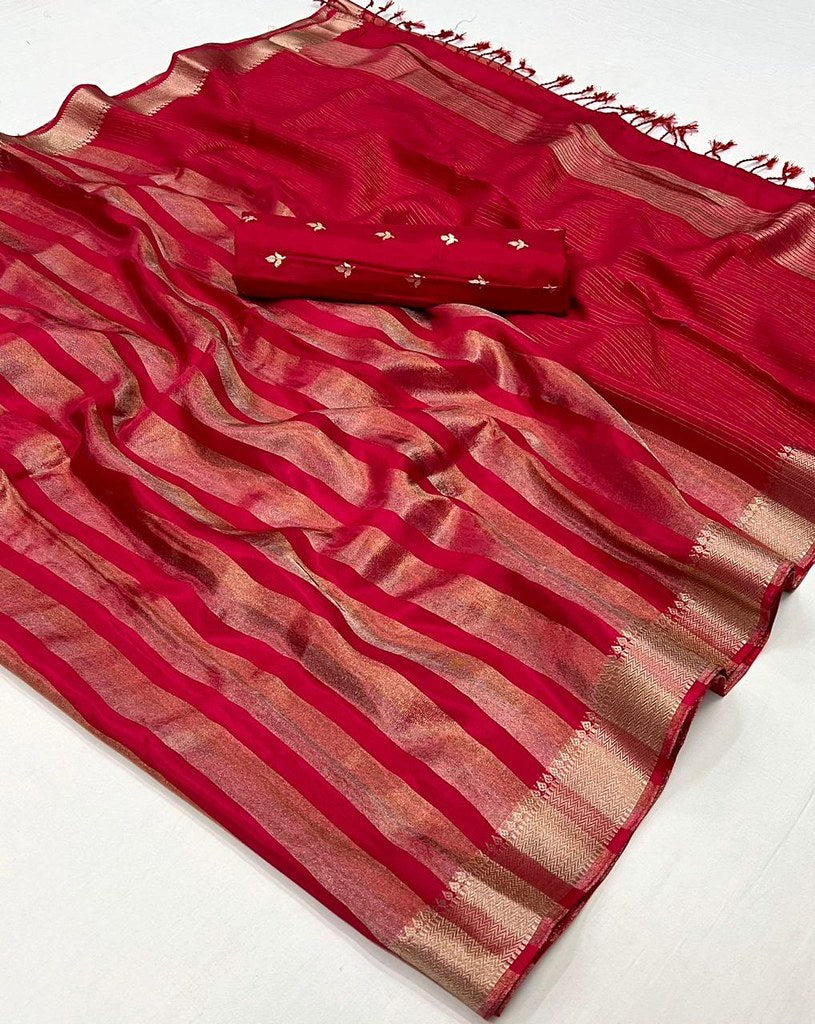 STORI Red Silk Saree Online