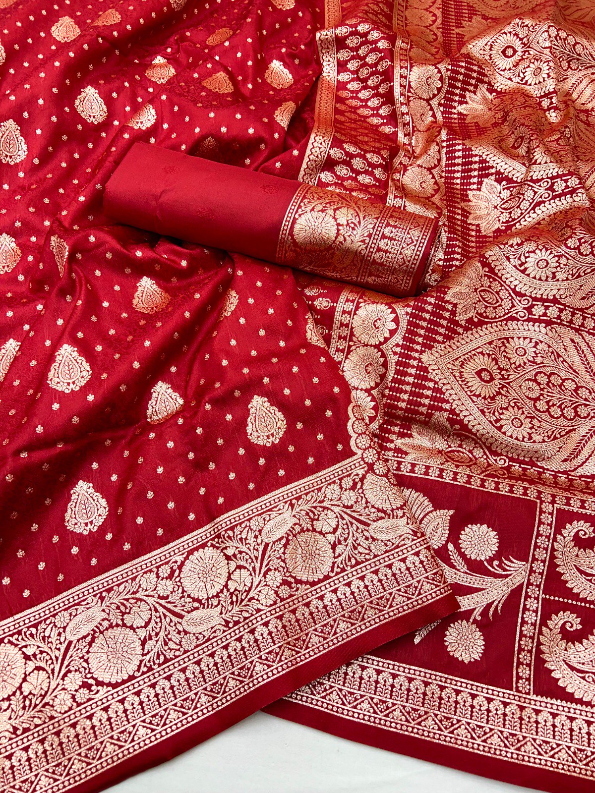 Bridal Red Zari Woven Silk Saree