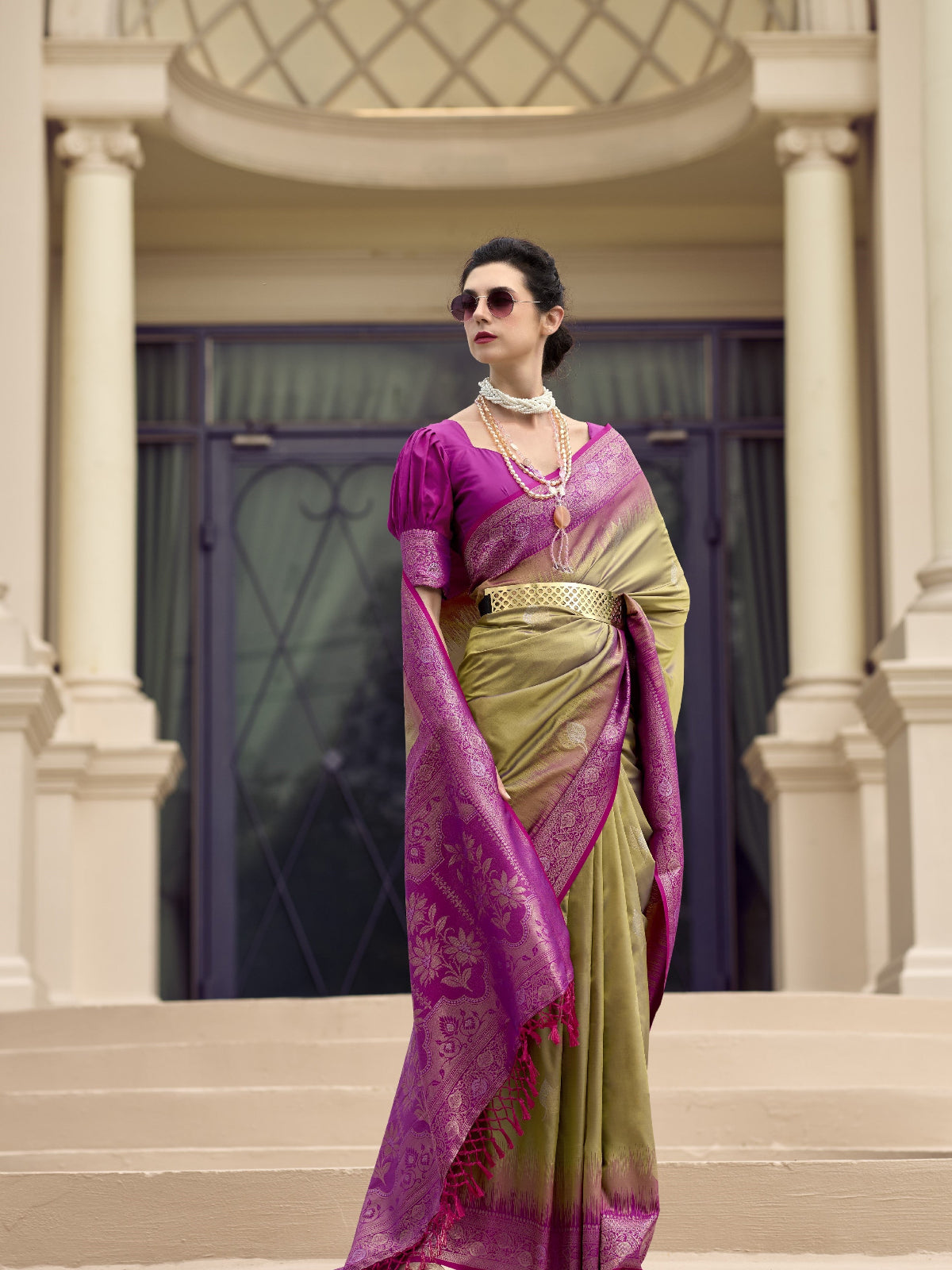 Green Banarasi Saree Shop Online STORI