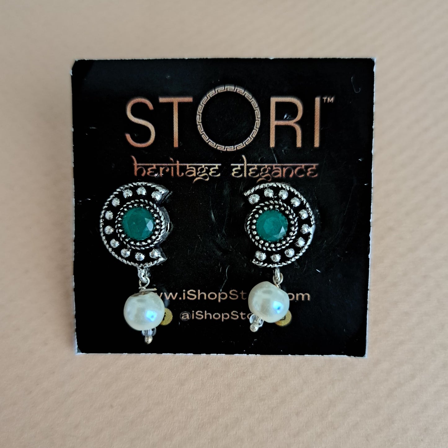 Rutuja Studded Stone Oxidised Necklace Set