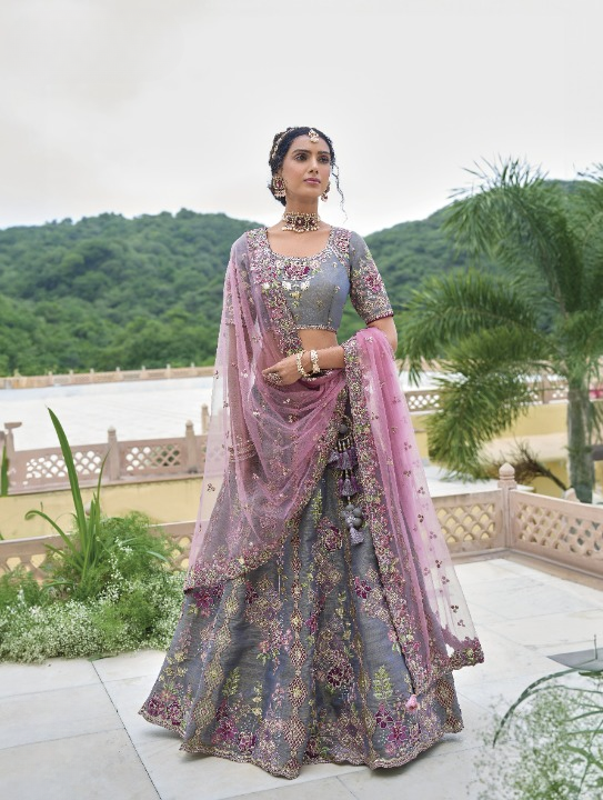 Buy Grey Lehenga In Online-STORI