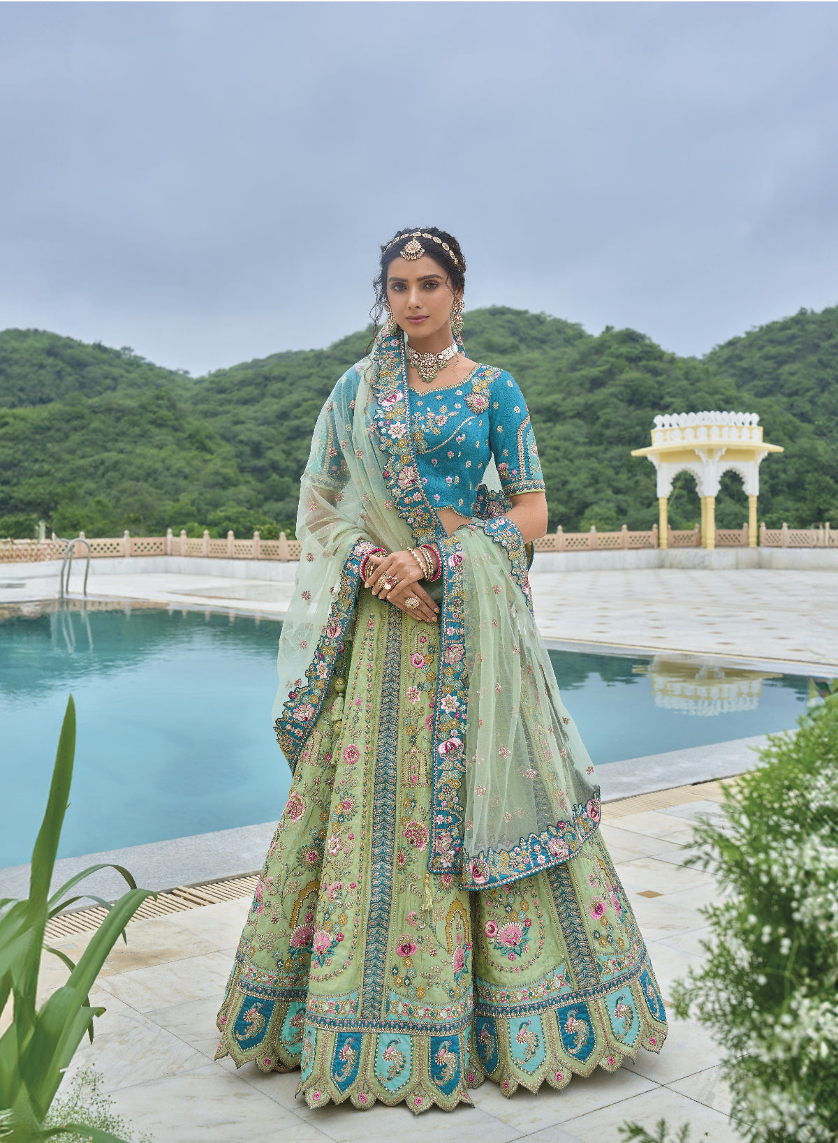 Shop Blue Lehenga In Online-STORI