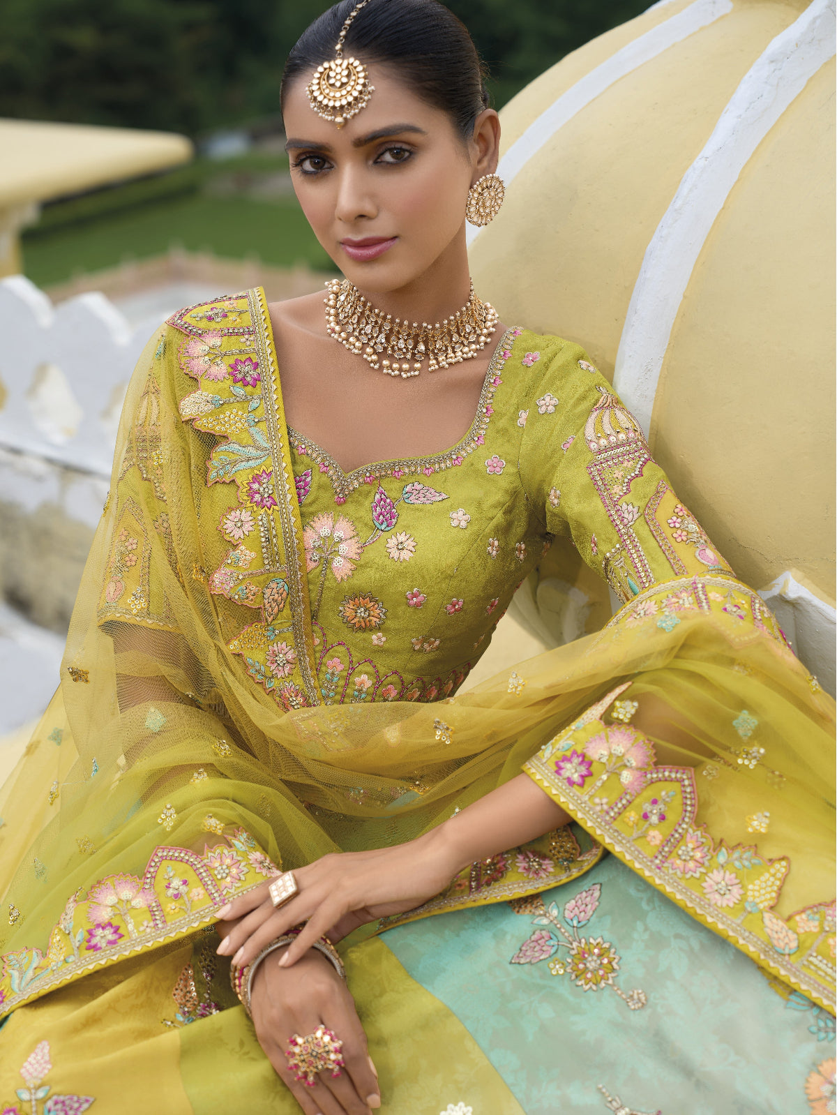 Buy Green Lehenga Online -STORI