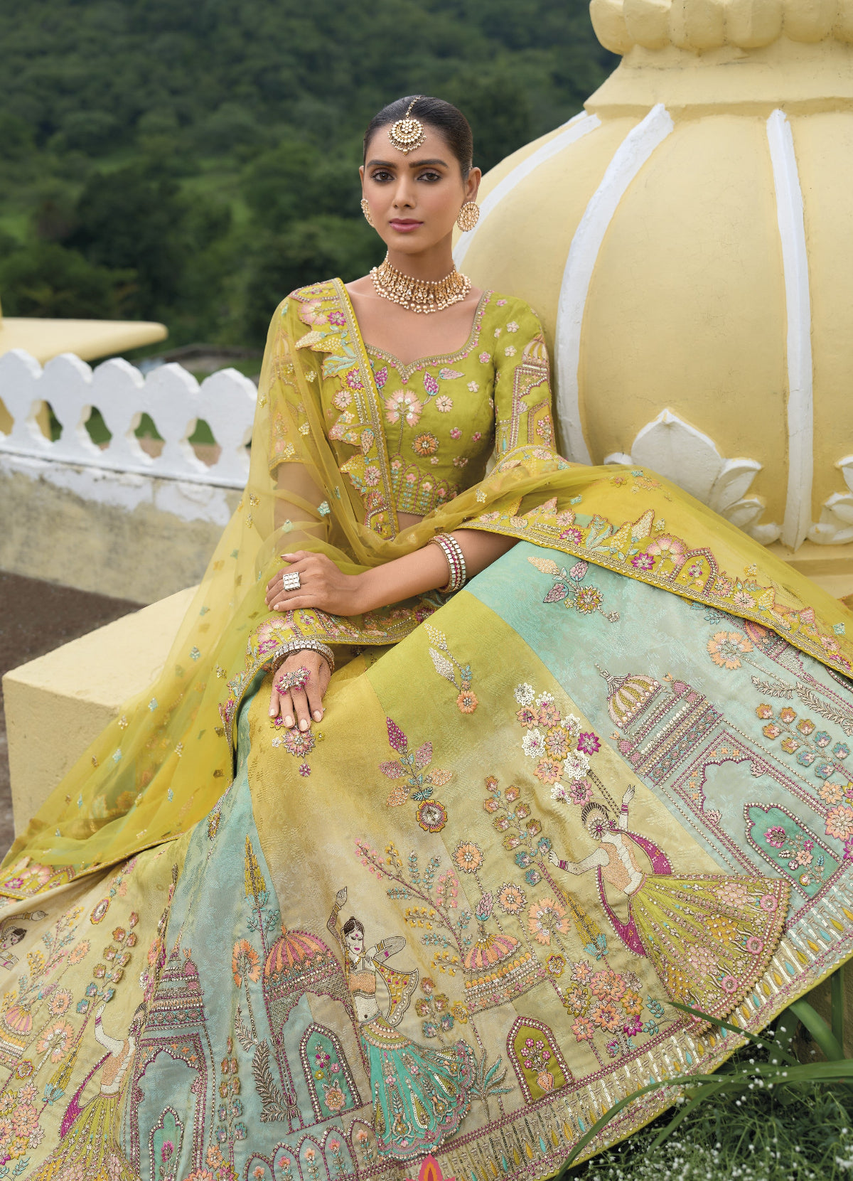 Buy Green Lehenga Online -STORI