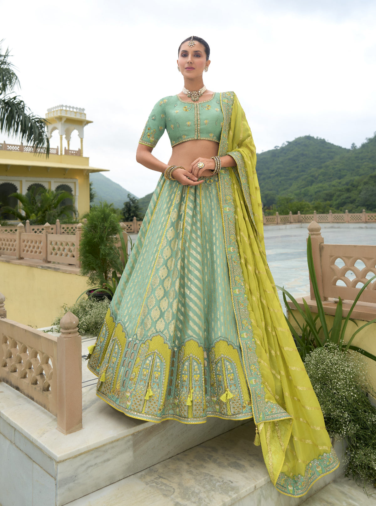 Buy Green Lehenga Online -STORI