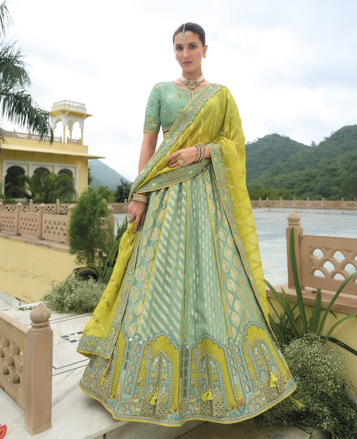 Buy Green Lehenga Online -STORI