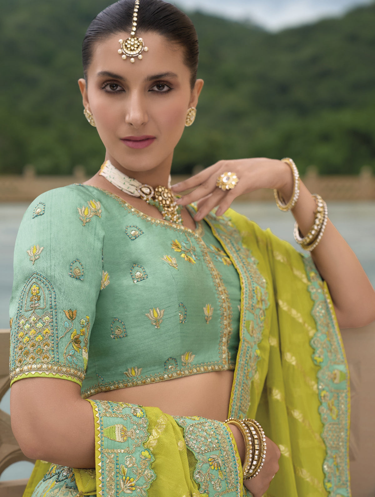 Buy Green Lehenga Online -STORI