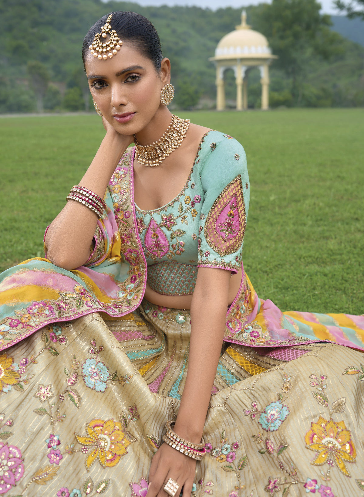 Buy Gold Lehenga In Online -STORI