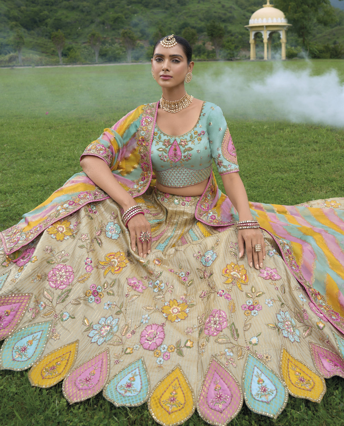 Buy Gold Lehenga In Online -STORI