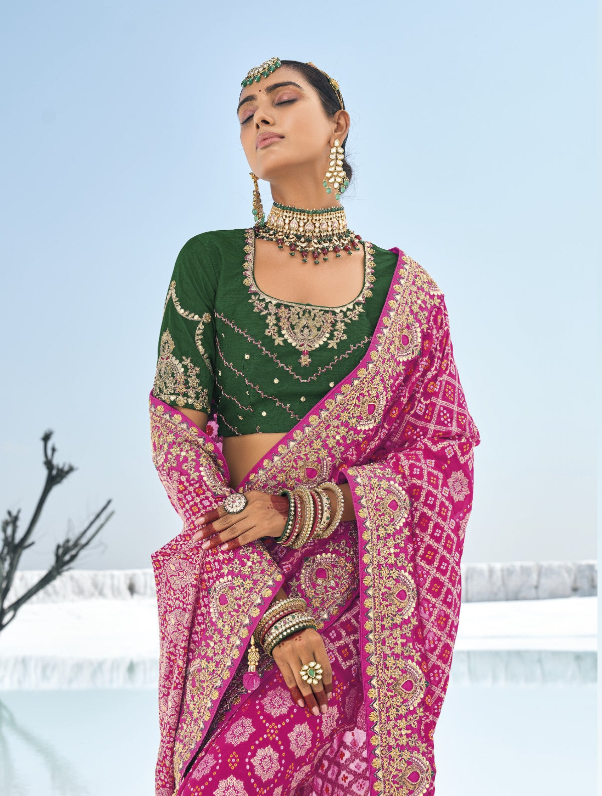 Buy Pink Pure Silk Saree Online-STORI