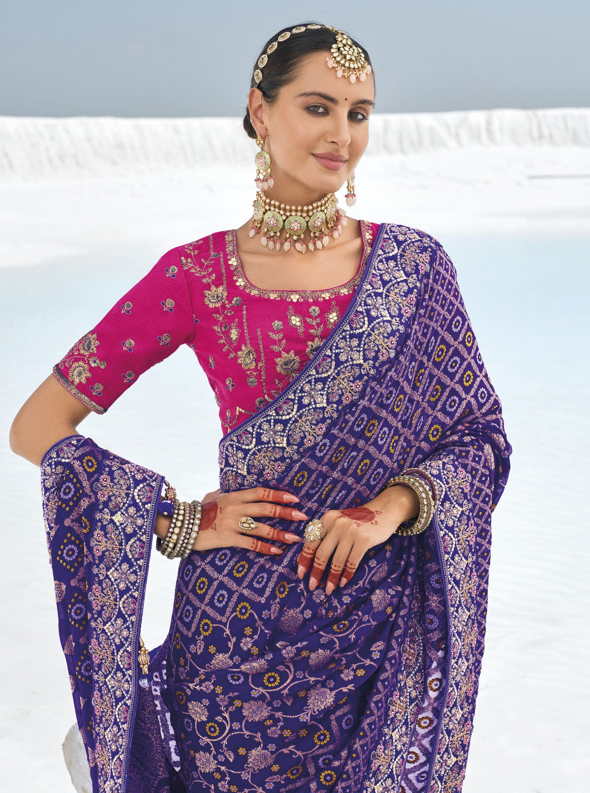 Shop Purple Silk Saree Online- STORI