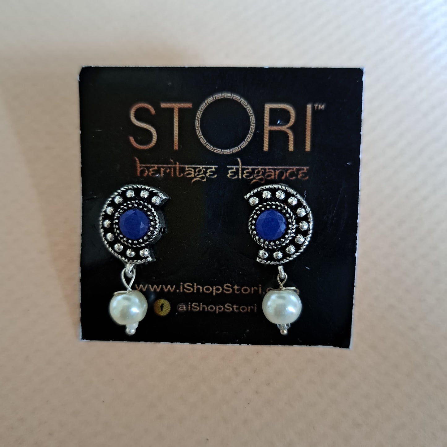 Rutuja Studded Stone Oxidised Necklace Set