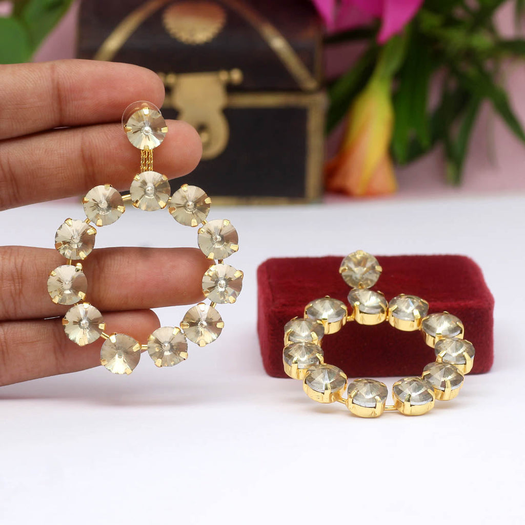Krisha Rivoli Stone Earrings