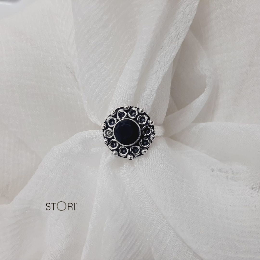 Black Women's Oxidised Silver Ring - STORI