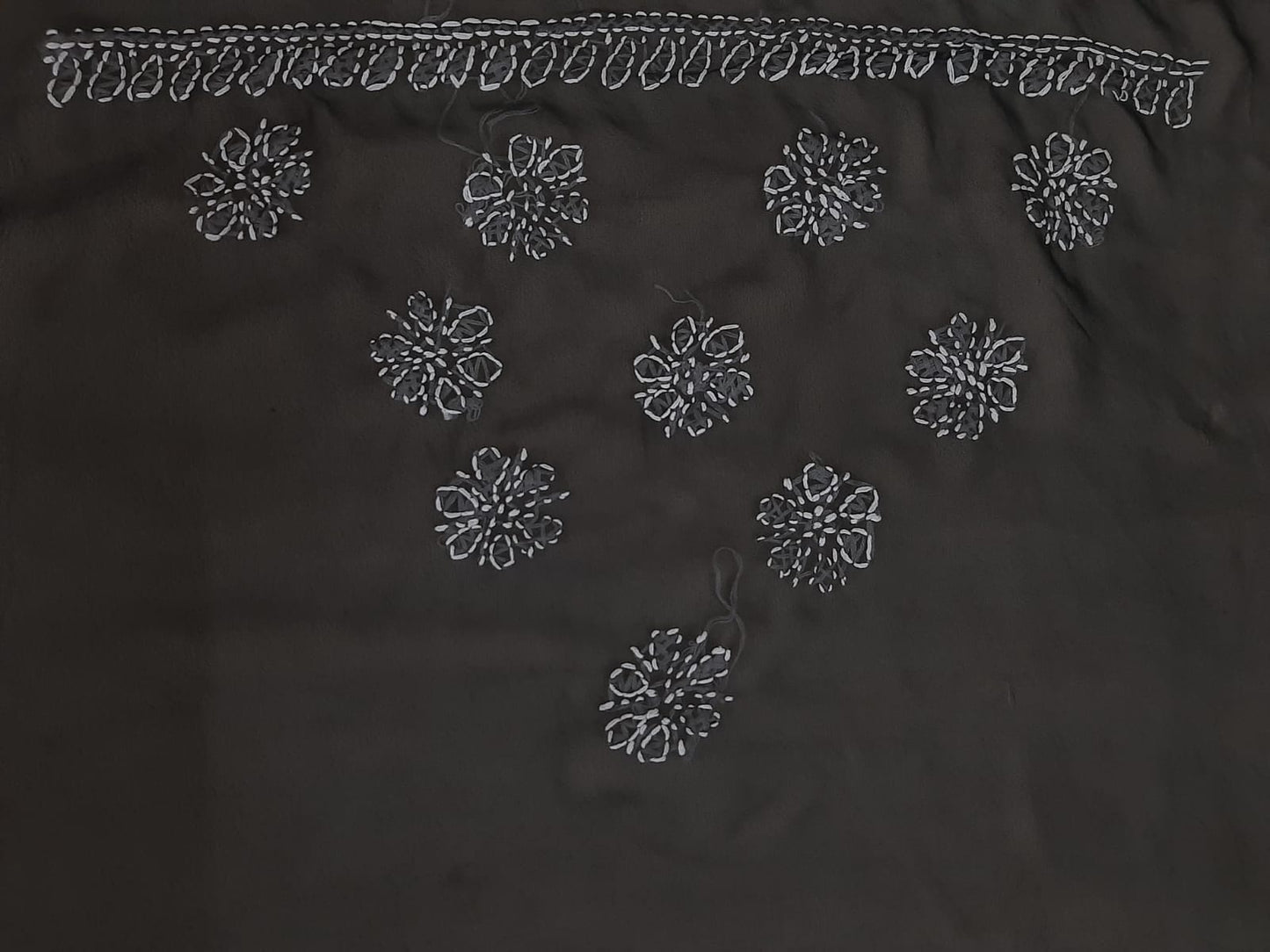 Mystic Black Sanah Handcrafted Lucknowi Chikankari Saree
