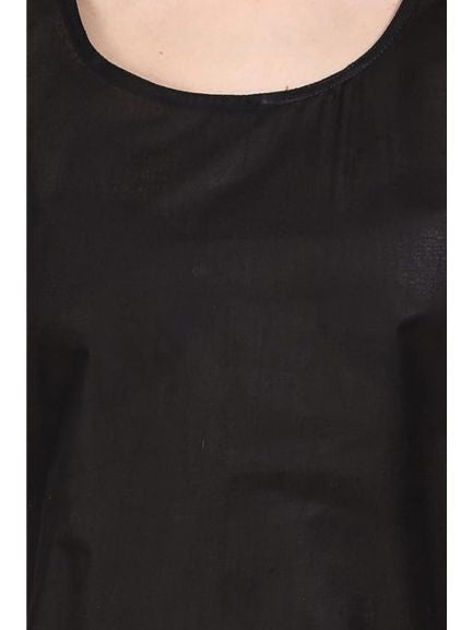 Black Cotton Long Inner Slip