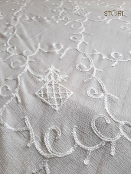 Floral Jaal Chiffon Lucknowi Chikankari Dupatta