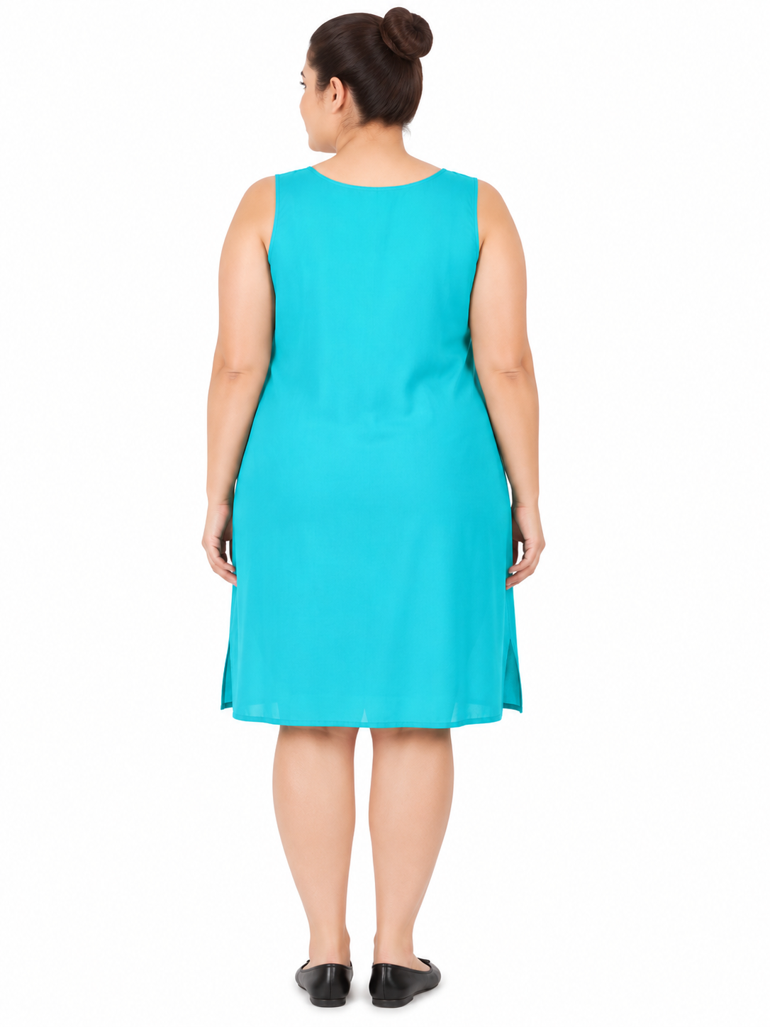 Sea green Cotton Long Inner Slip Plus Size