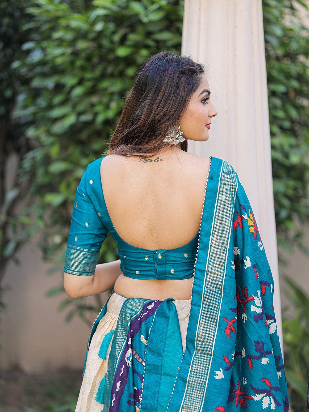 Printed Patola Dola Silk Lehenga Choli Set With Foil Work
