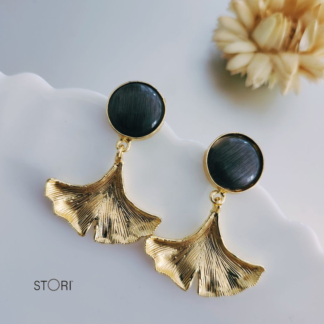 Black Monalisa Stone Earrings for Women Near Me- STORI